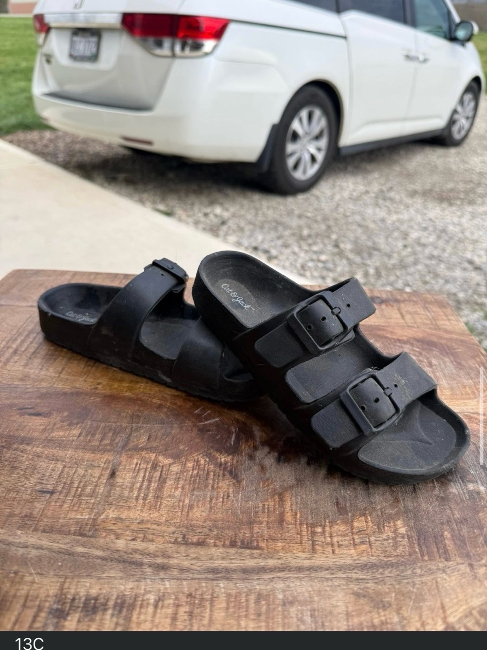 Cat & Jack Black Double Buckle Slide Sandals - Kids